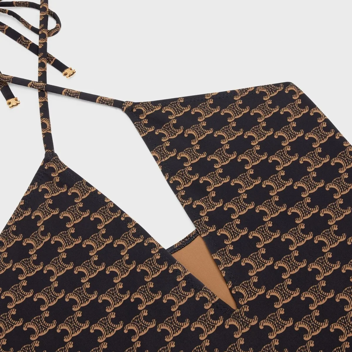 Celine Triomphe Swimsuit In Monogram Brown Celine Triomphe Swimsuit In Monogram Brown