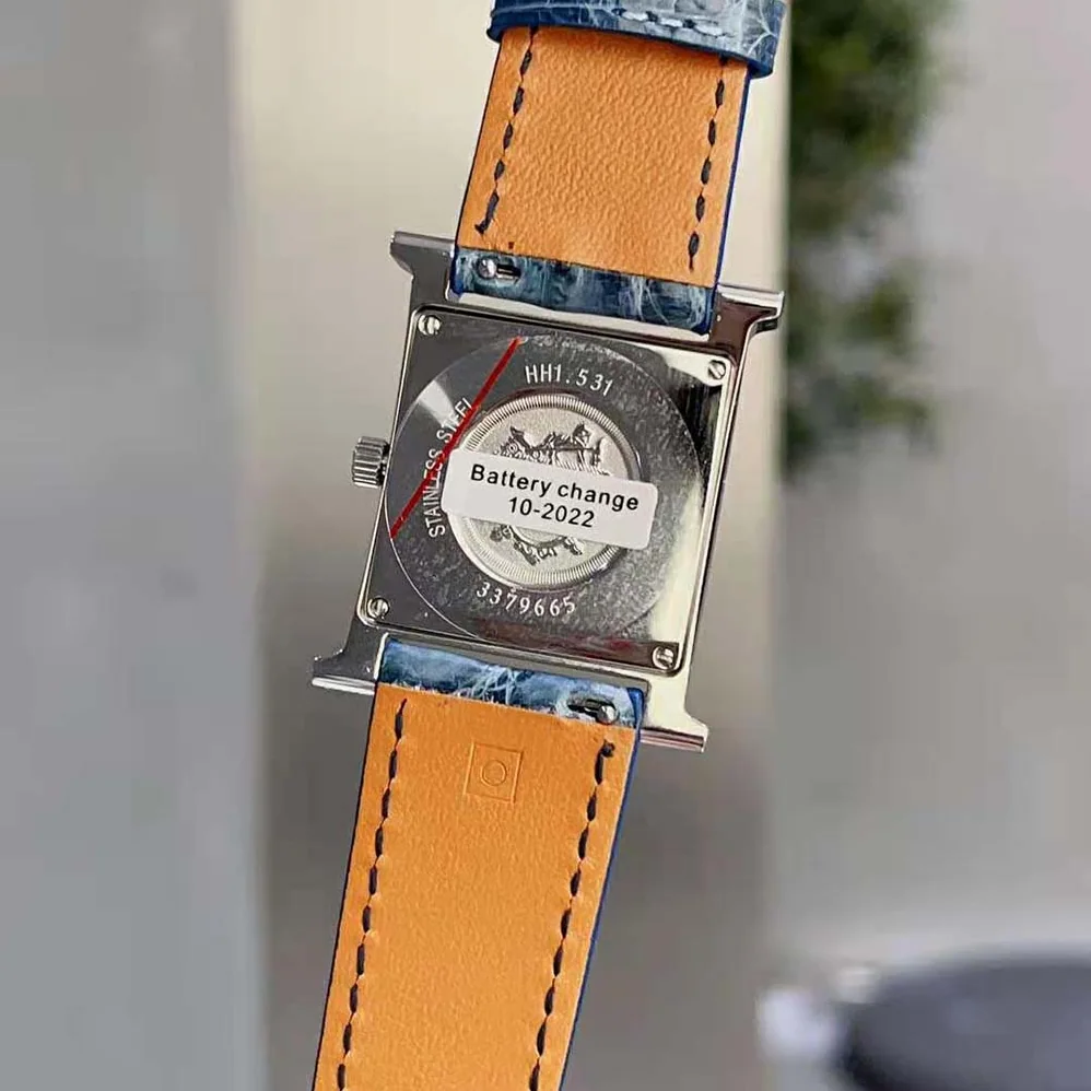 Hermes Heure H Watch Small Model Quartz Movement 25 mm in Diamond-set Steel for Women in Navy Hermes Heure H Watch Small Model Quartz Movement 25 mm in Diamond-set Steel for Women in Navy