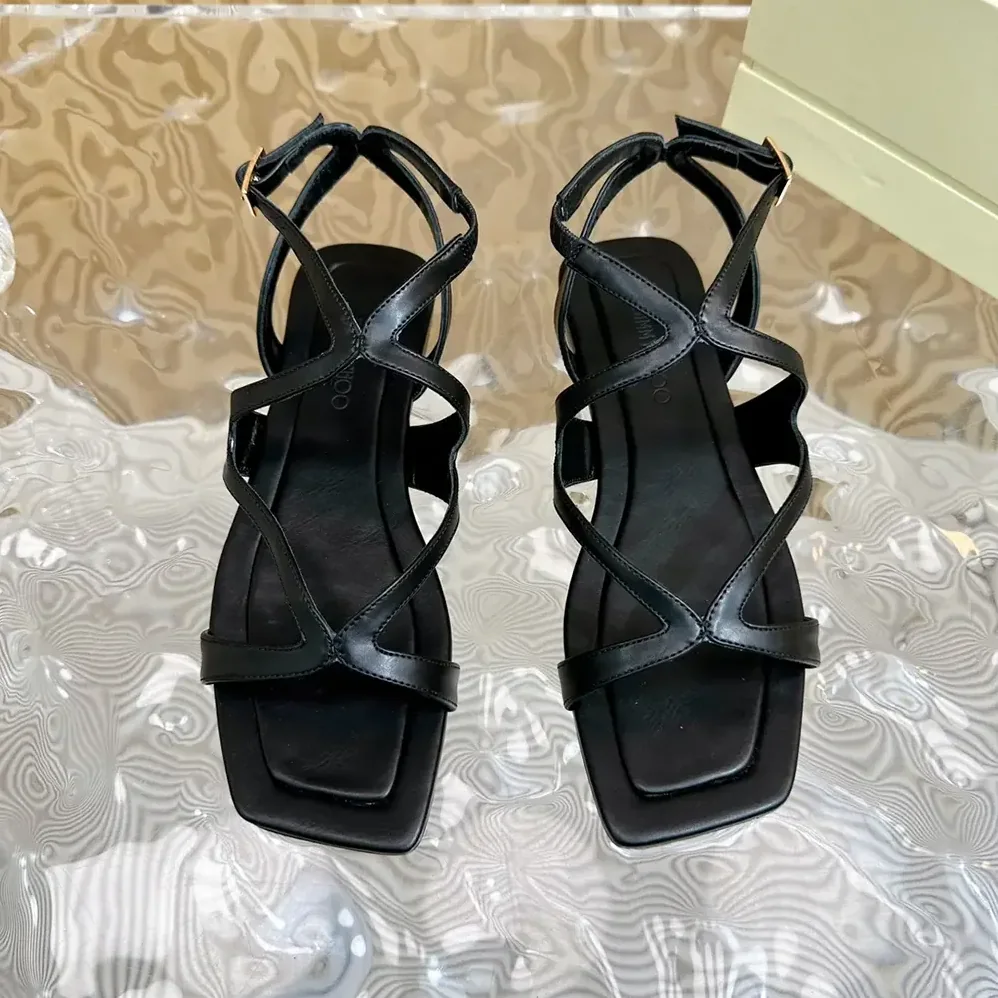 Jimmy Choo Ayla Flat Black Nappa Leather Flats for Women Jimmy Choo Ayla Flat Black Nappa Leather Flats for Women