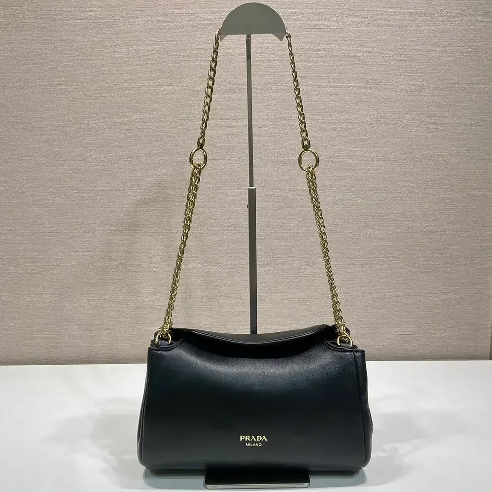 Prada Tumulte Small Nappa Leather Bag for Women in Black