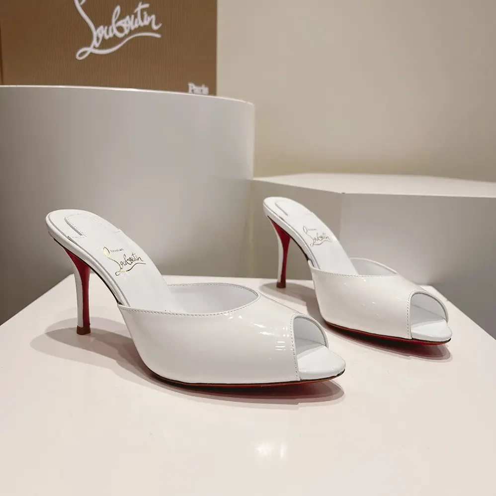 Christian Louboutin Me Dolly 100 mm Mules Patent Calf for Women in White