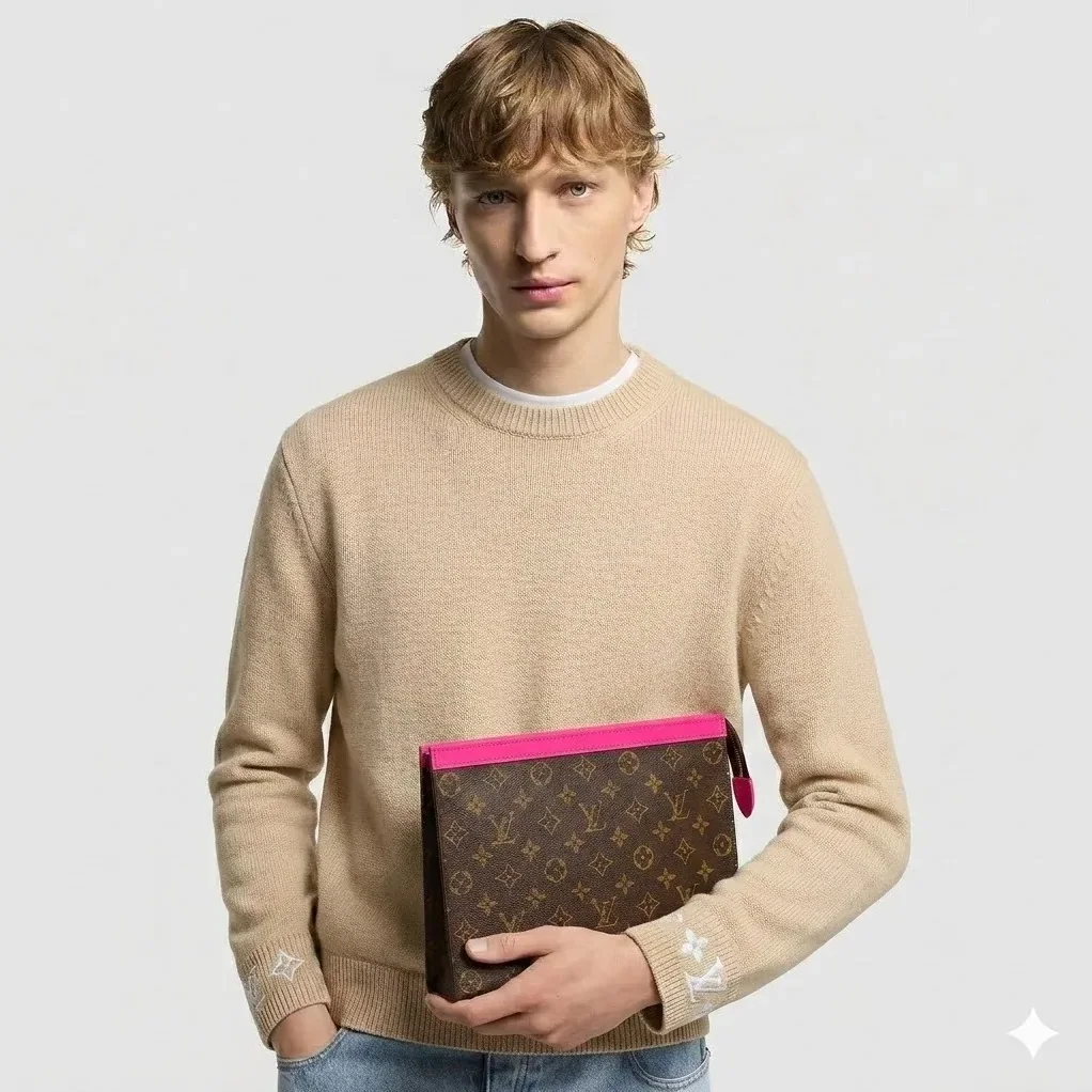 Louis Vuitton Pochette Voyage MM Pouch in Pink Silver Hardware Louis Vuitton Pochette Voyage MM Pouch in Pink Silver Hardware