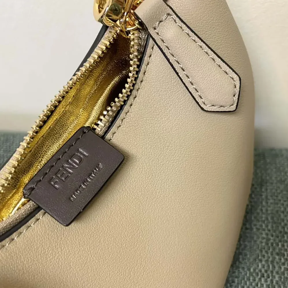 Fendi Nano Fendigraphy Gray Leather Charm for Women Fendi Nano Fendigraphy Gray Leather Charm for Women