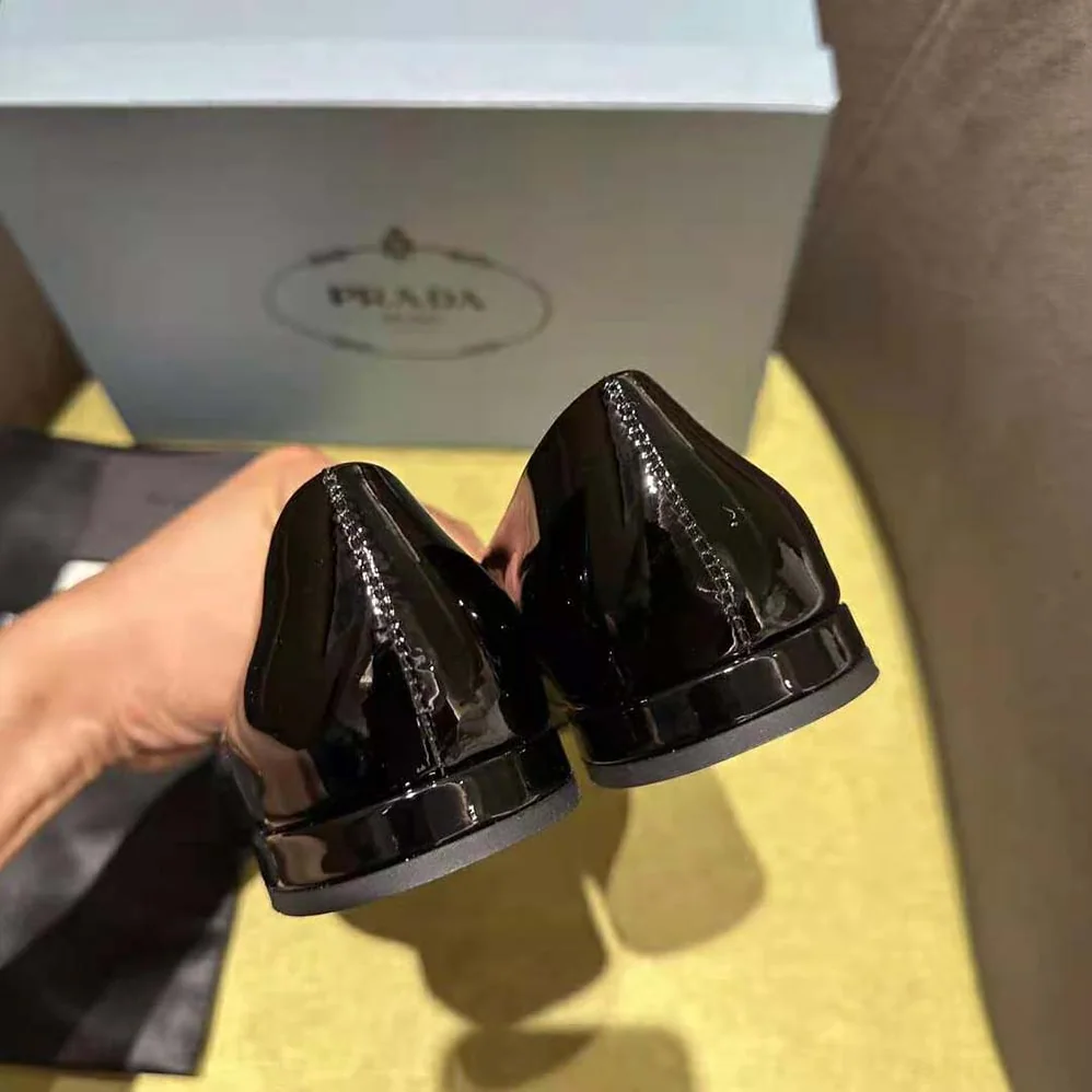 Prada Patent Leather Ballerinas for Women in Black