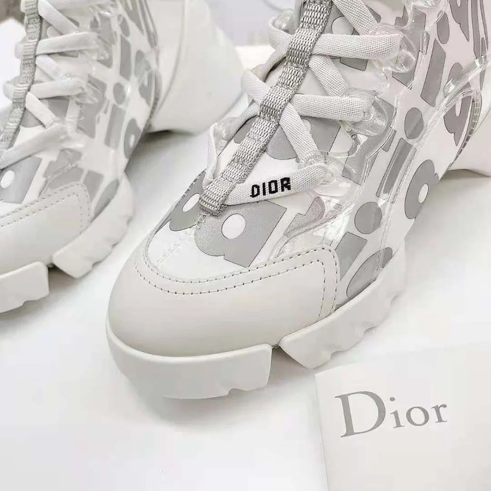 Dior D-connect Sneaker White Dior Spatial Printed Reflective Technical Fabric for Women Dior D-connect Sneaker White Dior Spatial Printed Reflective Technical Fabric for Women