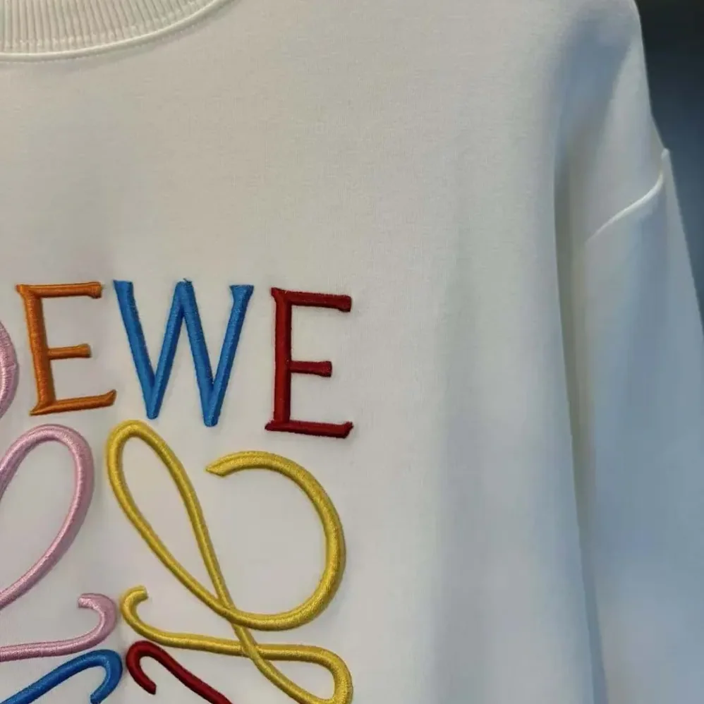Loewe Anagram Regular Fit Sweatshirt in Cotton for Men in White/Red
