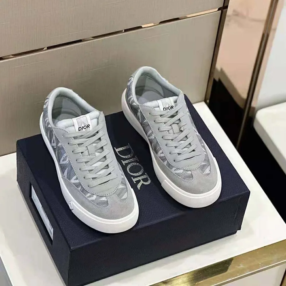 Dior B101 Sneaker Dior Gray CD Diamond Canvas Smooth Calfskin and Nubuck for Men Dior B101 Sneaker Dior Gray CD Diamond Canvas Smooth Calfskin and Nubuck for Men