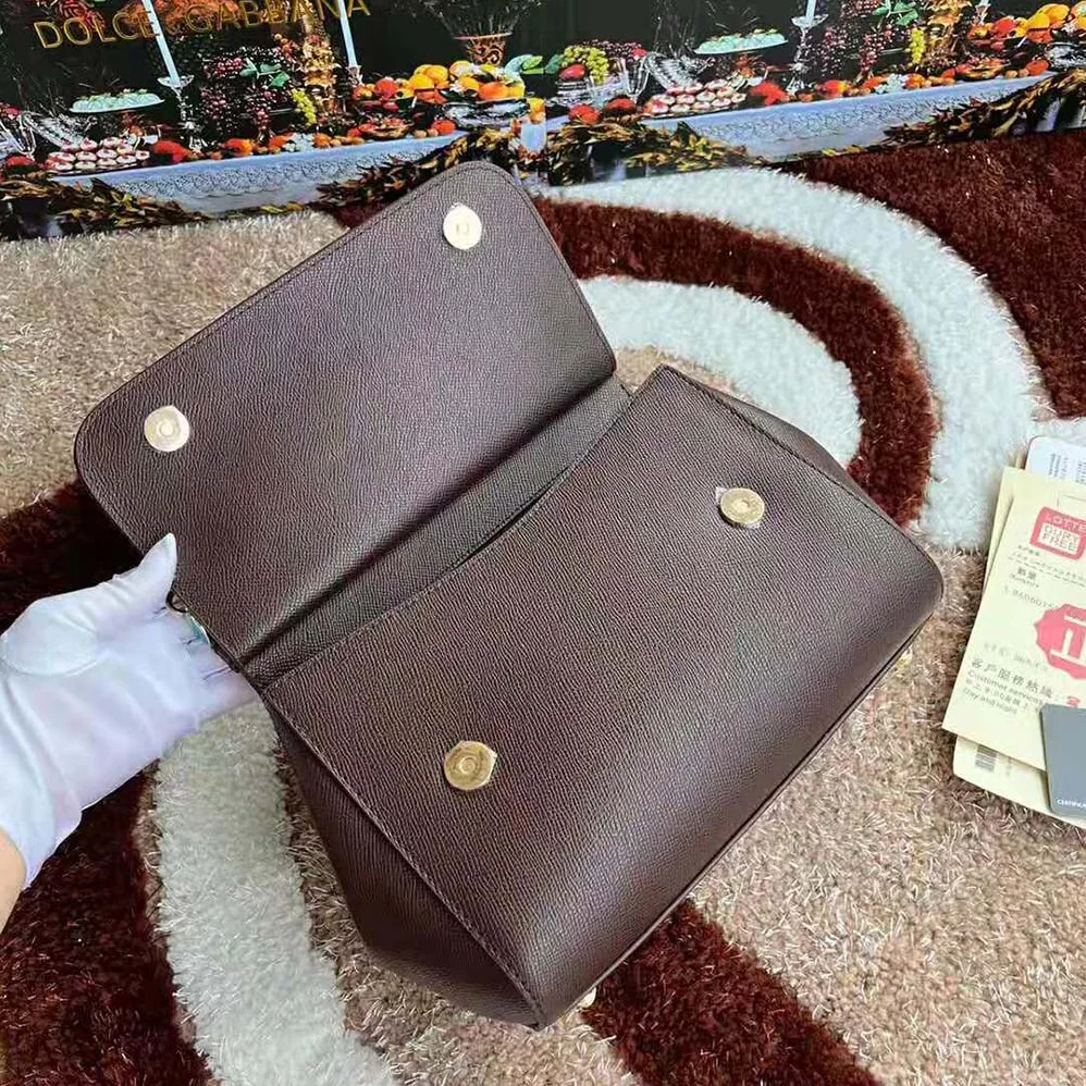 Dolce Gabbana D&G Medium Dauphine Leather Sicily Bag for Women in Bordeaux Dolce Gabbana D&G Medium Dauphine Leather Sicily Bag for Women in Bordeaux