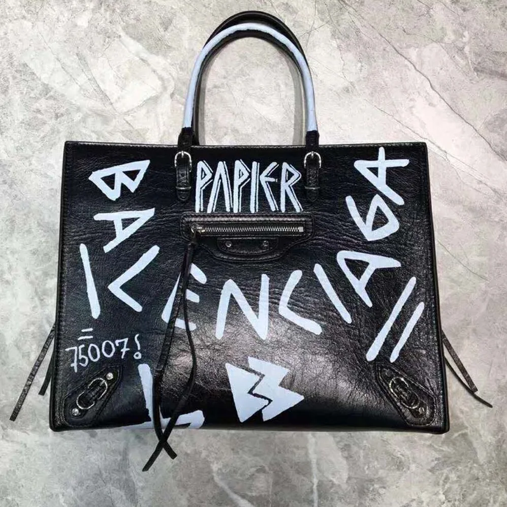 Balenciaga Papier A6 Zip Around Graffiti Crossbody Graffiti Print for Women