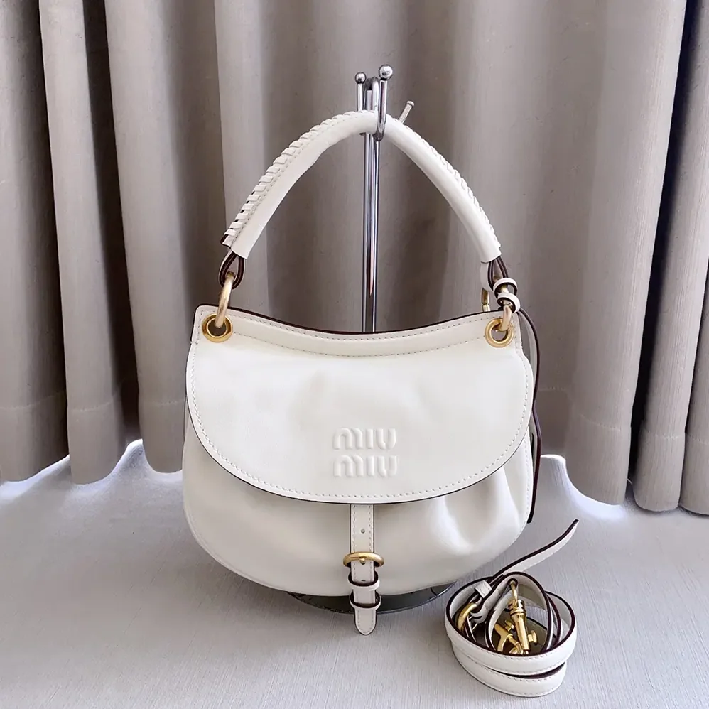 Miu Miu Rendez-Vous Nappa Leather Bag Chalk White for Women Miu Miu Rendez-Vous Nappa Leather Bag Chalk White for Women