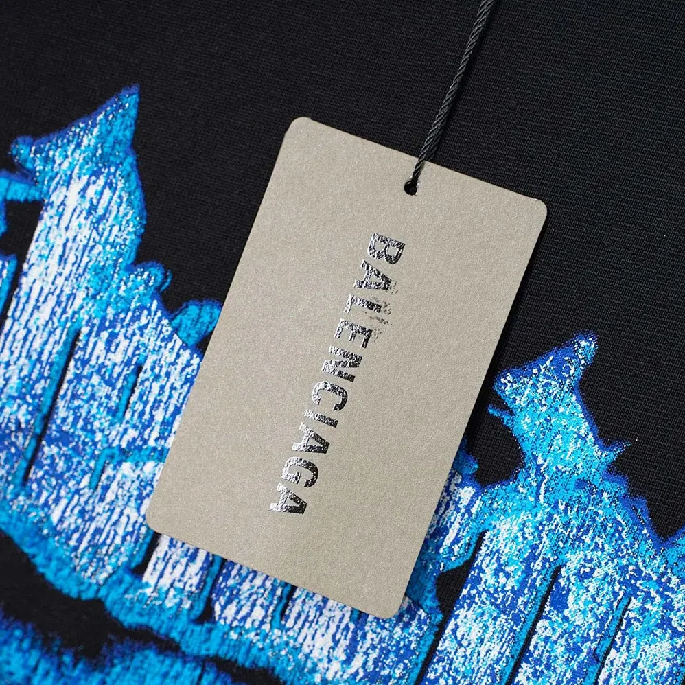 Balenciaga Paris Thunderstorm Oversized T-Shirt in Black Dry Jersey for Men Balenciaga Paris Thunderstorm Oversized T-Shirt in Black Dry Jersey for Men