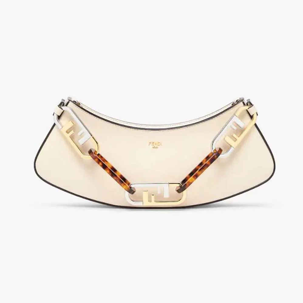 Fendi O'Lock Swing Camellia Leather Pouch for Women Fendi O'Lock Swing Camellia Leather Pouch for Women
