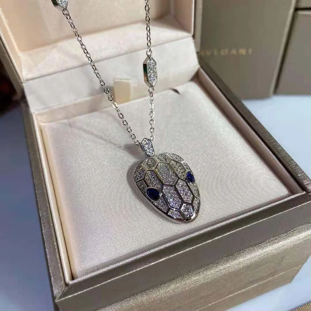 Bvlgari Serpenti Necklace in 18 KT White Gold for Women