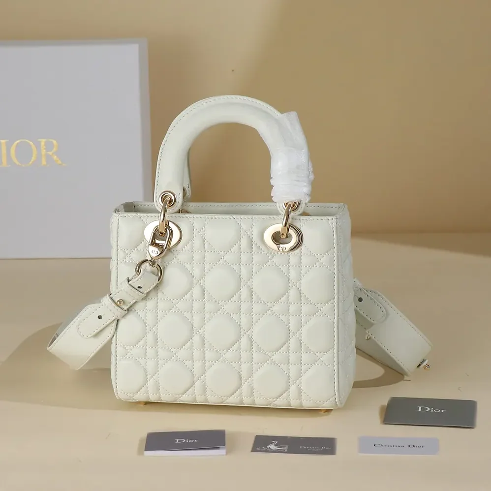 Dior Small Lady Dior My ABCDior Bag Latte Cannage Lambskin for Women