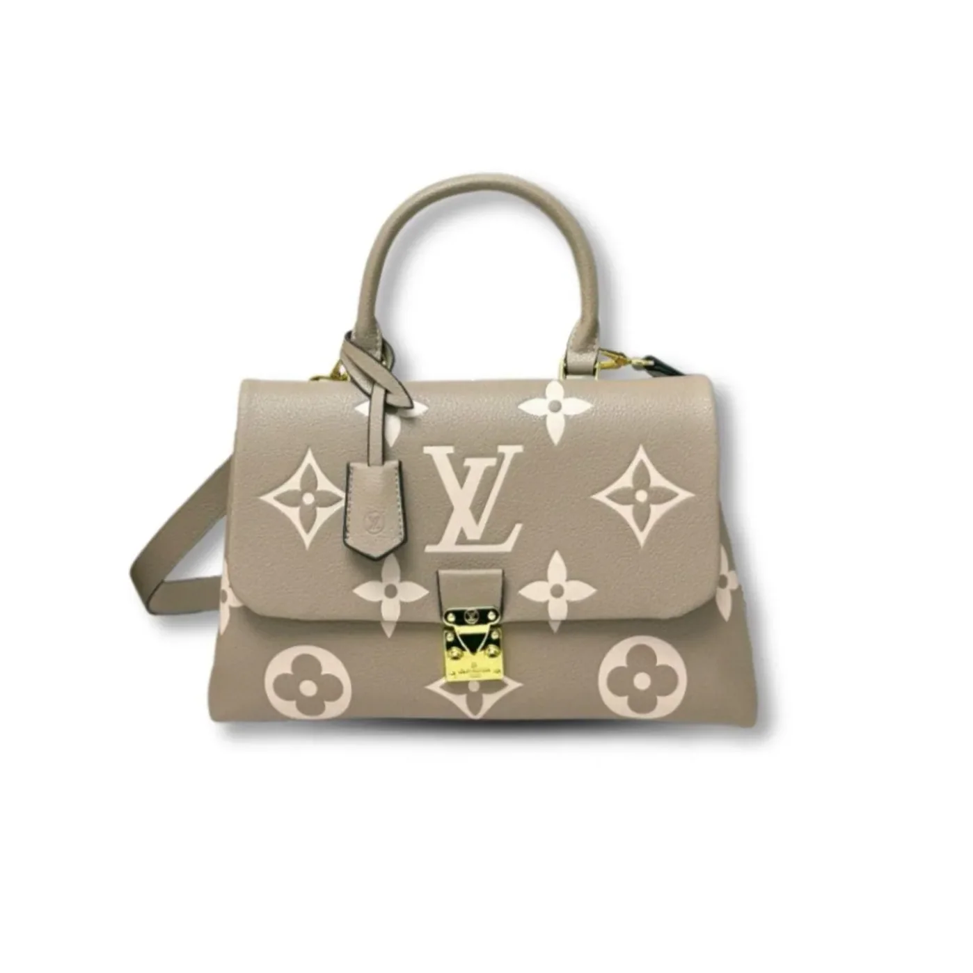 Louis Vuitton Madeleine MM Monogram Empreinte Dove Gray in Creme Beige