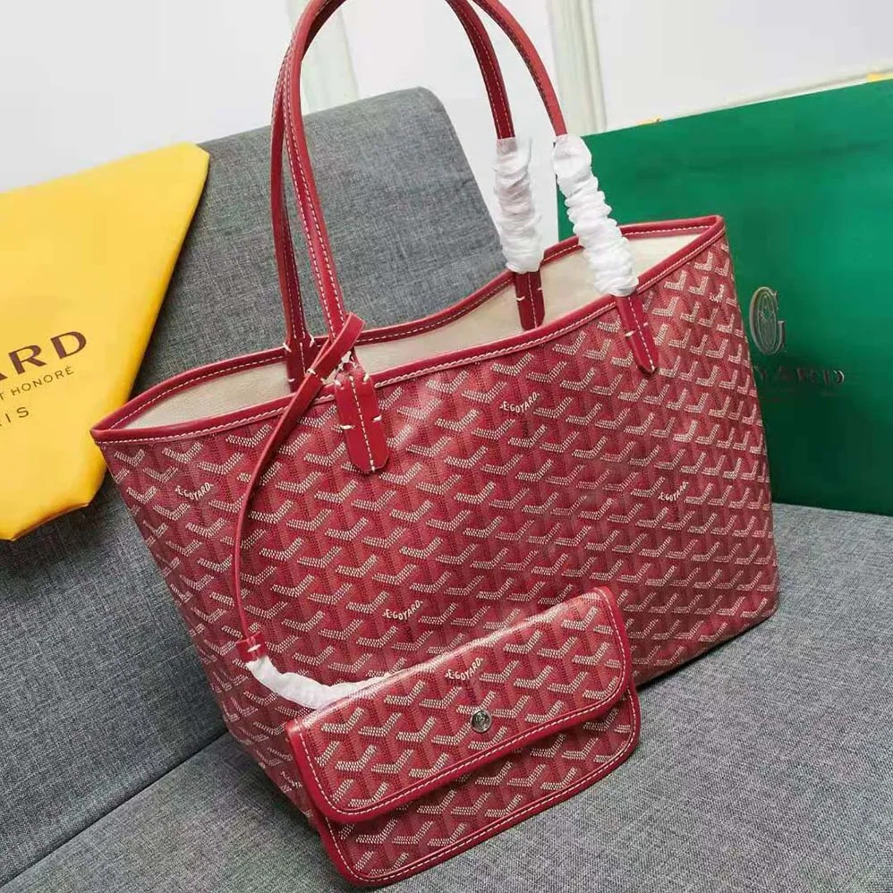 Goyard Sac Artois MM in Goyardine Canvas & Chevroches Calfskin for Women in Red