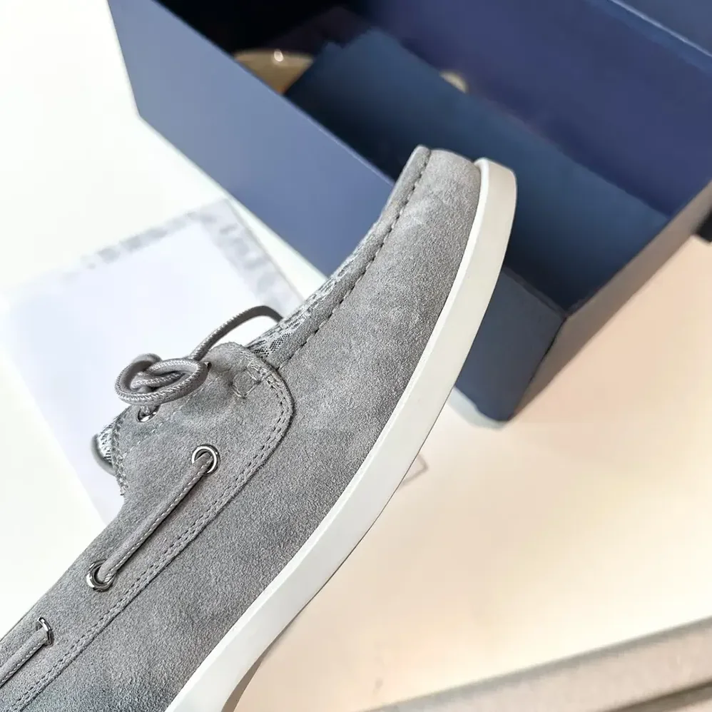 Dior Granville Boat Shoe Dior Gray Suede and Dior Oblique Jacquard for Men Dior Granville Boat Shoe Dior Gray Suede and Dior Oblique Jacquard for Men