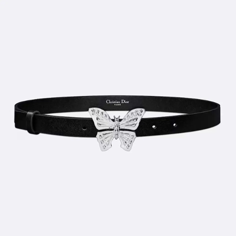 Dior Métamorphose Belt Black Ultrasmooth Calfskin 20 MM for Women in Silver