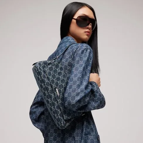 Gucci Madison Medium Shoulder Bag in Dark Blue Palladium Hardware