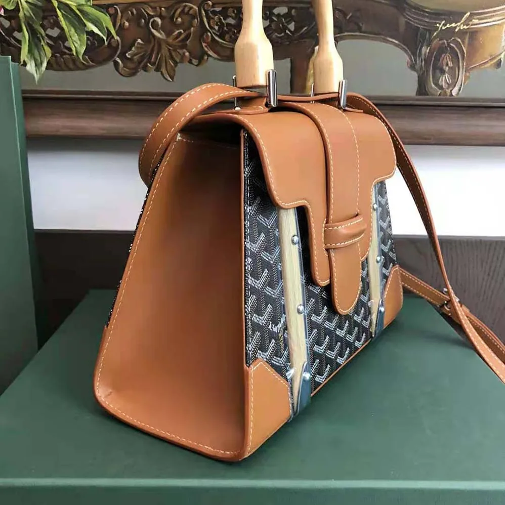 Goyard Sac Saïgon PM in Toile Goyardine & Clamecy Calfskin for Women in Brown Goyard Sac Saïgon PM in Toile Goyardine & Clamecy Calfskin for Women in Brown