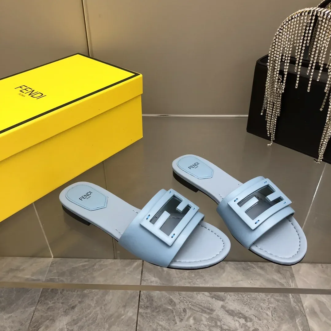 Fendi Light Blue Slides 8R8136AE7TF18TF Fendi Light Blue Slides 8R8136AE7TF18TF