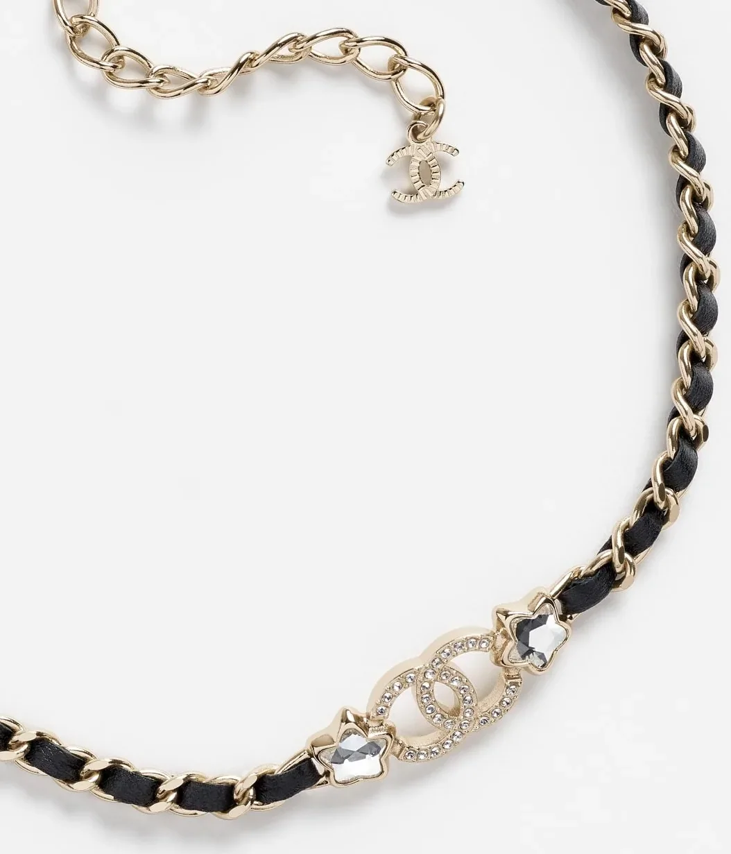 Chanel Choker Gold Black & Crystal