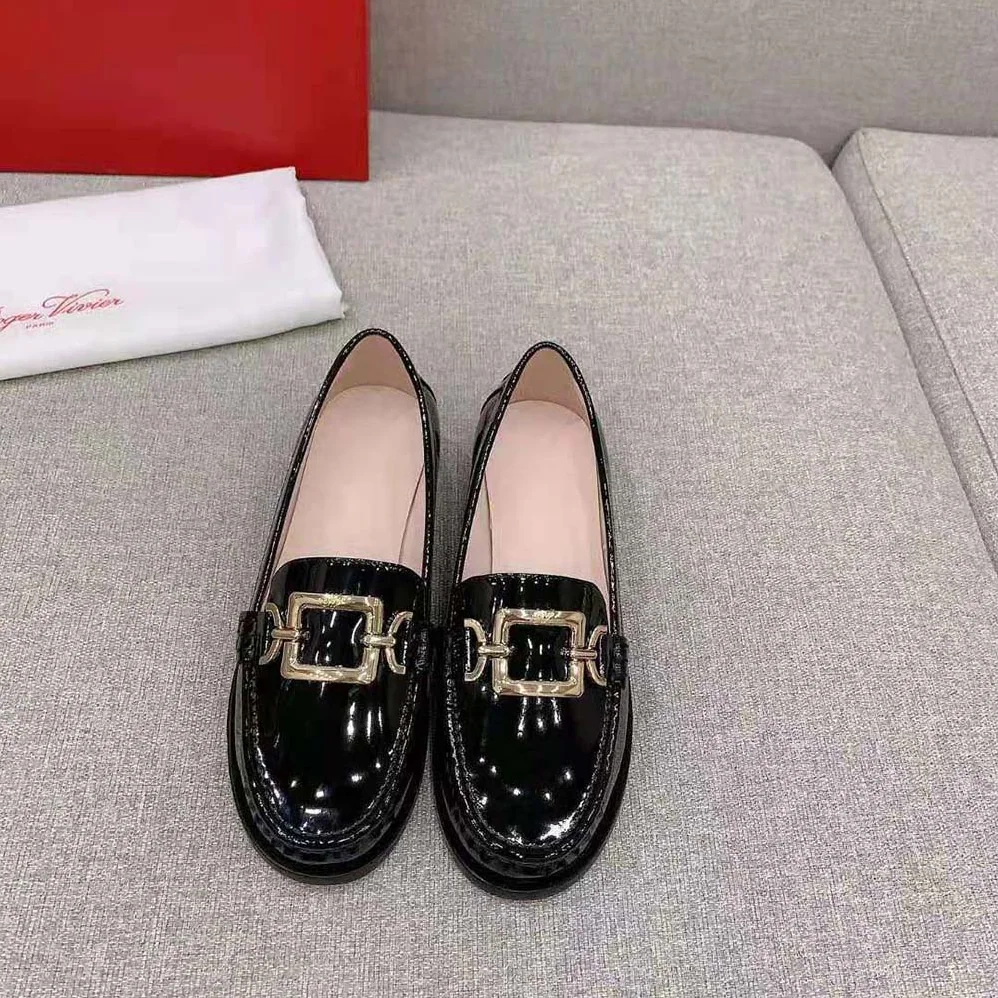 Roger Vivier Metal Buckle Morsetto Loafers in Patent Leather for Women Roger Vivier Metal Buckle Morsetto Loafers in Patent Leather for Women