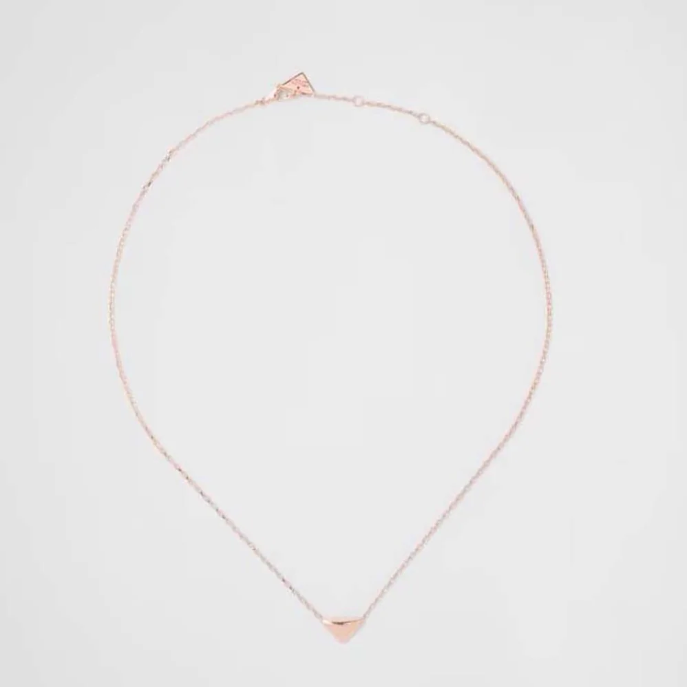 Prada Eternal Gold Necklace in Pink Gold with Nano Triangle Pendant for Women Prada Eternal Gold Necklace in Pink Gold with Nano Triangle Pendant for Women