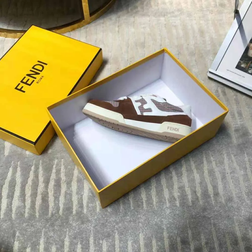 Fendi Fendi Match Brown Suede Low for Women in Tops Fendi Fendi Match Brown Suede Low for Women in Tops