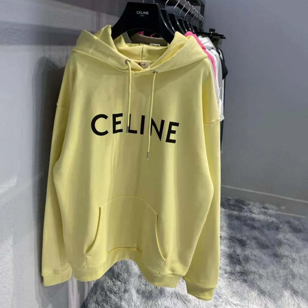 Celine Loose Celine Sweatshirt in Cotton for Women in Yellow Celine Loose Celine Sweatshirt in Cotton for Women in Yellow