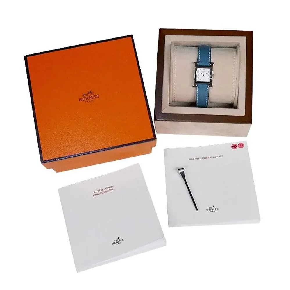 Hermes Heure H Watch Small Model 25 mm for Women in Blue Hermes Heure H Watch Small Model 25 mm for Women in Blue