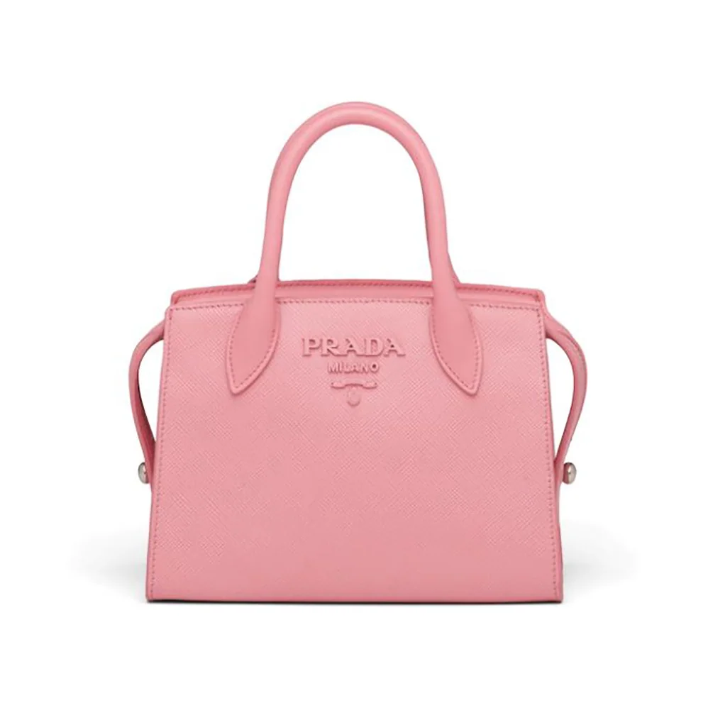 Prada Saffiano Leather Prada Monochrome Bag for Women in Pink Prada Saffiano Leather Prada Monochrome Bag for Women in Pink