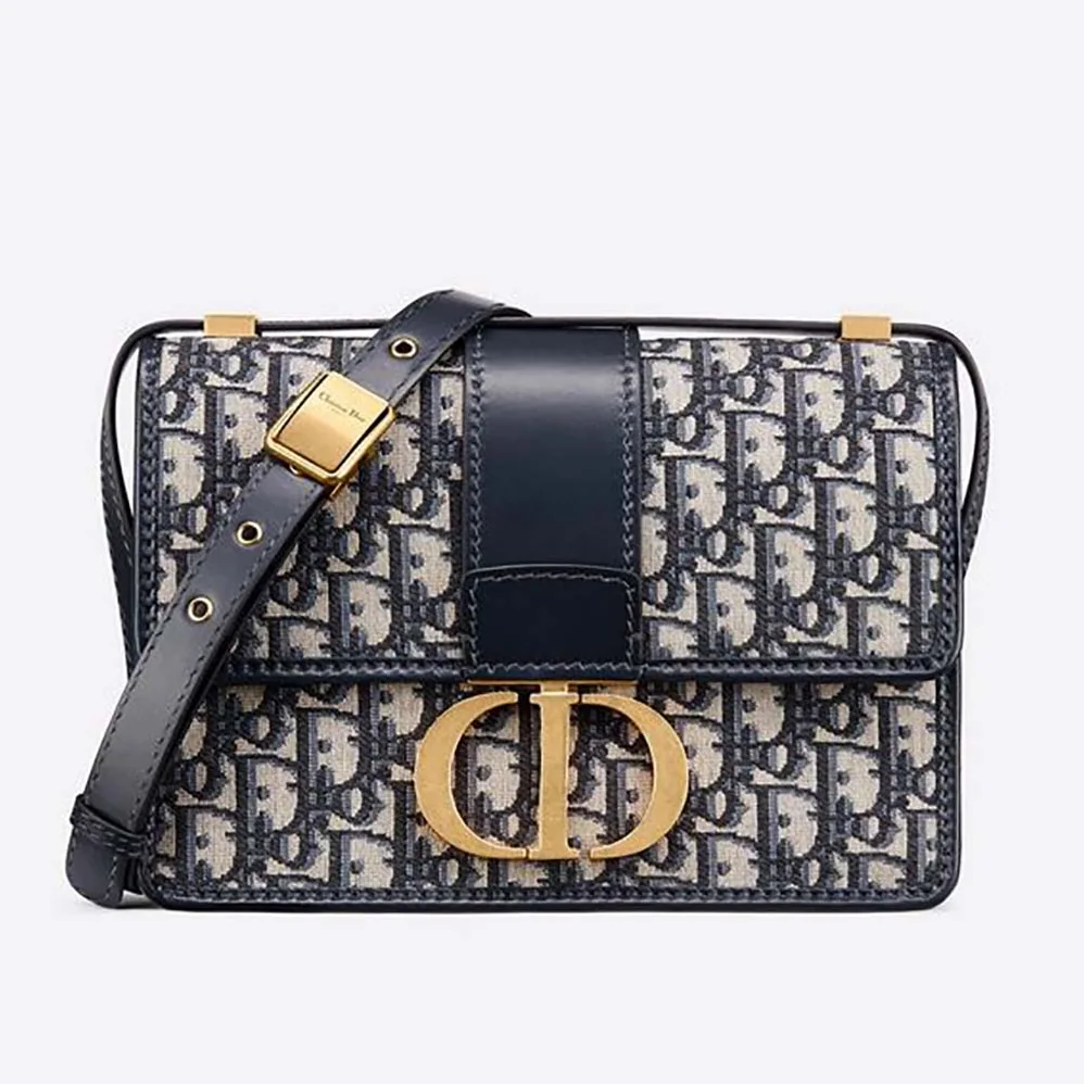 Dior 30 Montaigne Bag Blue Dior Oblique Jacquard for Women