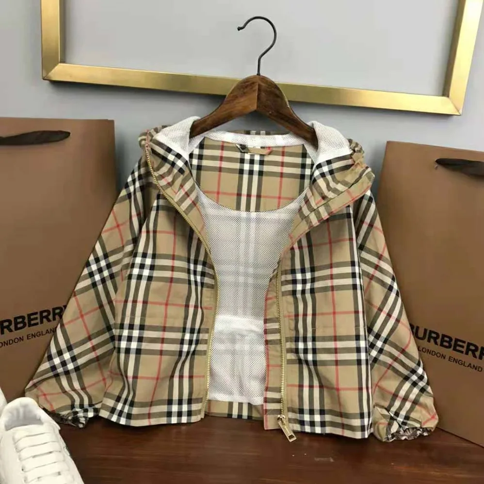 Burberry Kids' Vintage Check Cotton Hooded Jacket