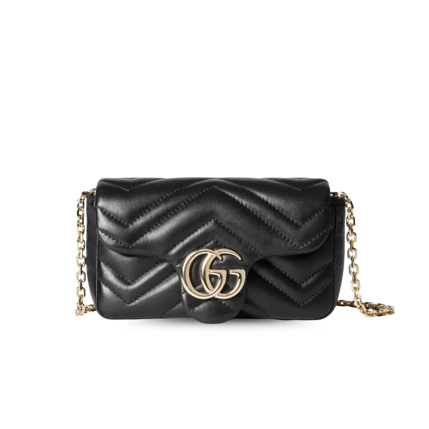 Gucci Marmont Mini Shoulder Bag in Black Gold Hardware