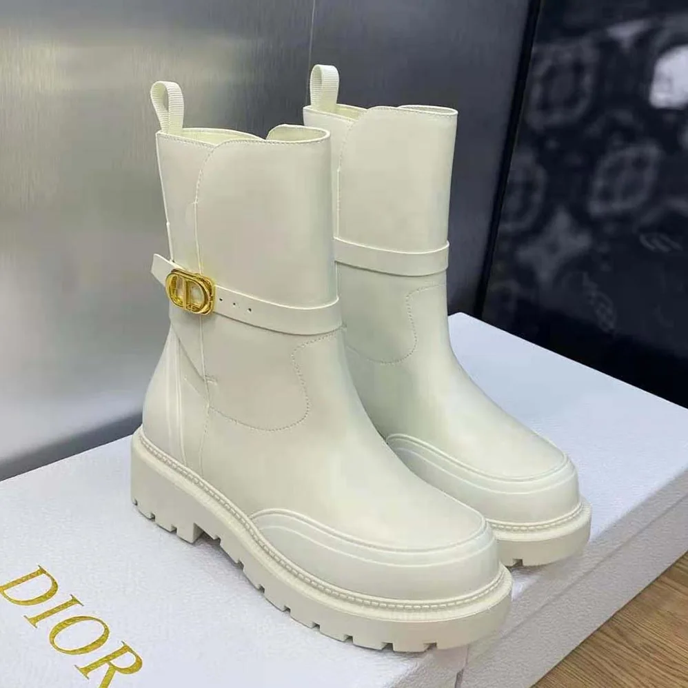Dior Empreinte Ankle Boot White Calfskin and Rubber for Women Dior Empreinte Ankle Boot White Calfskin and Rubber for Women