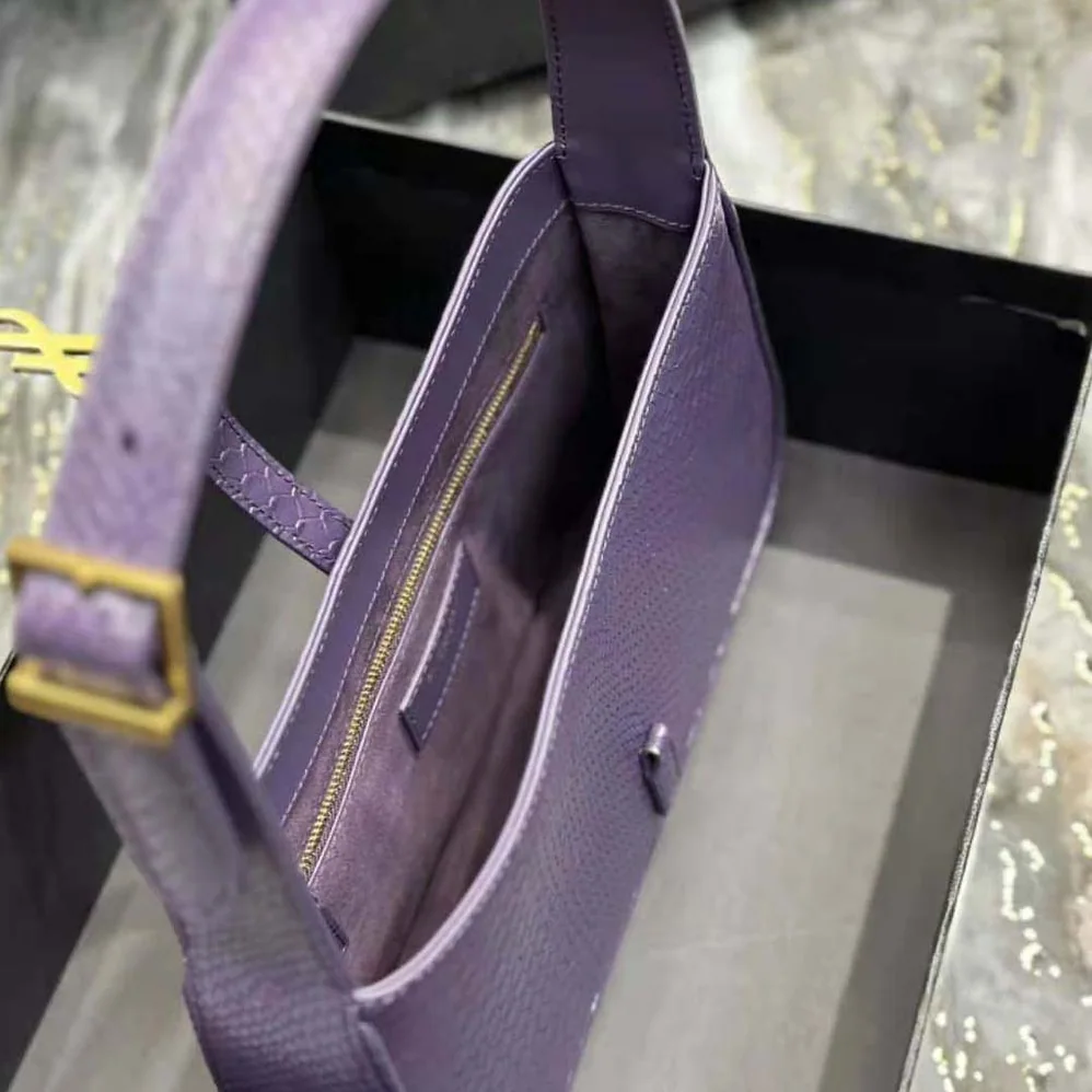 Saint Laurent YSL Le 5 A 7 Hobo Bag in Python for Women in Purple