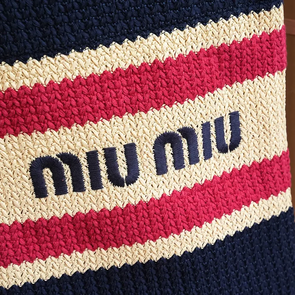 Miu Miu Raffia for Women in effect Woven Tote Bag