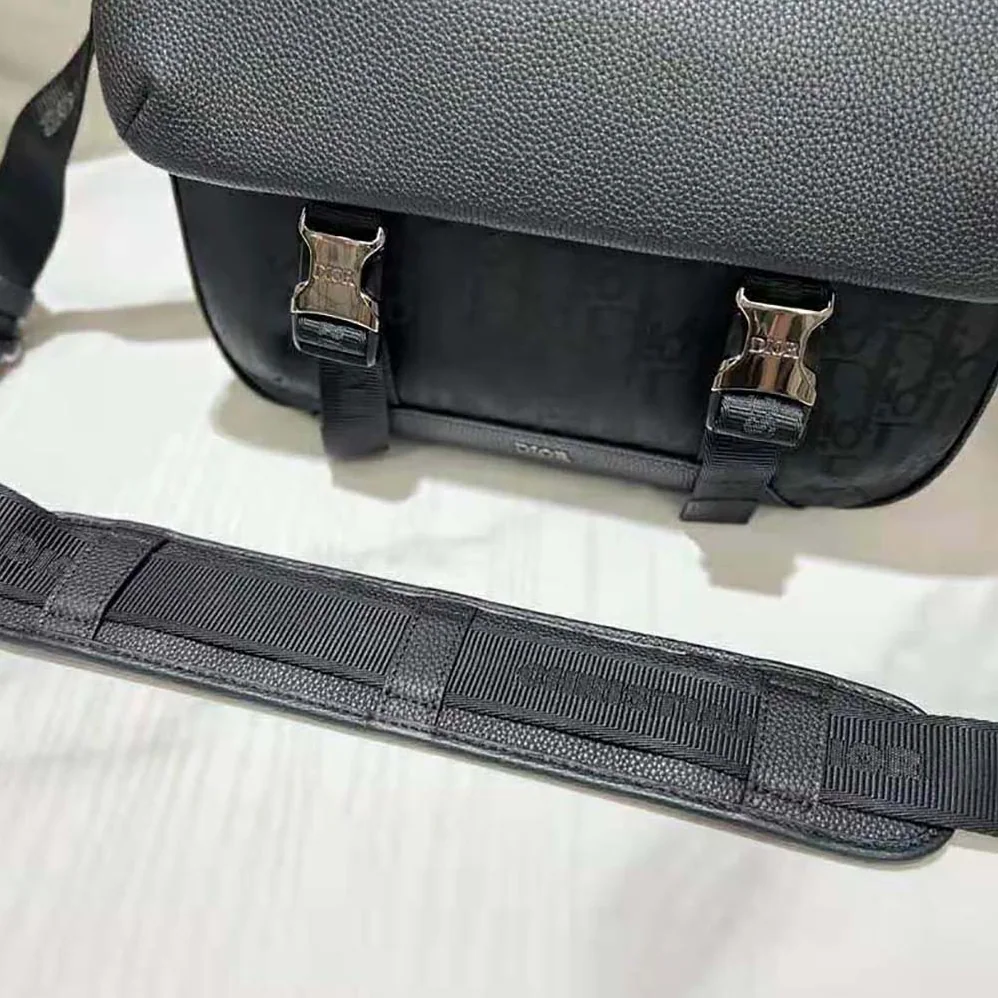 Dior Explorer Messenger Bag Black Dior Oblique Mirage Technical Fabric and Grained Calfskin for Men