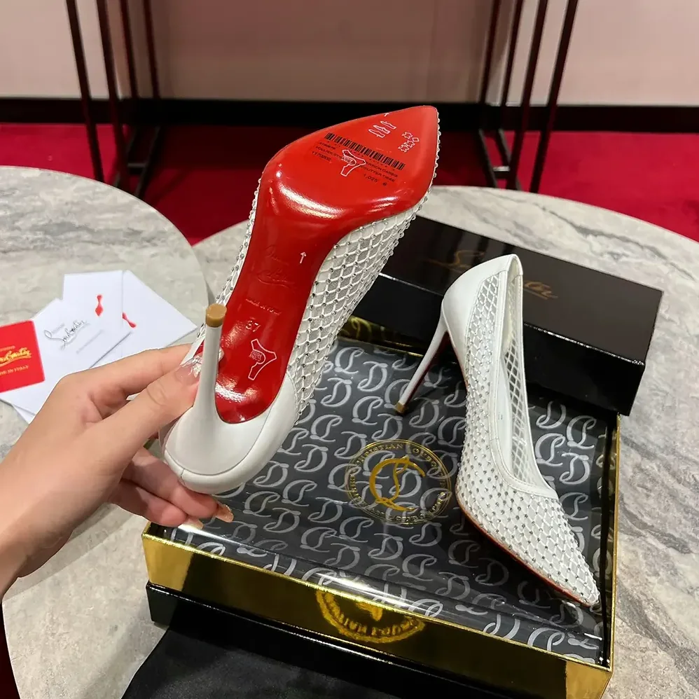 Christian Louboutin Apostropha Mesh Strass 80mm Pumps for Women in White