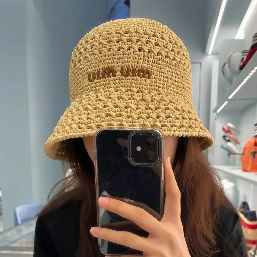 Miu Miu Woven Fabric Hat-Beige 5HC287_2DO1_F0A5T for Women Miu Miu Woven Fabric Hat-Beige 5HC287_2DO1_F0A5T for Women