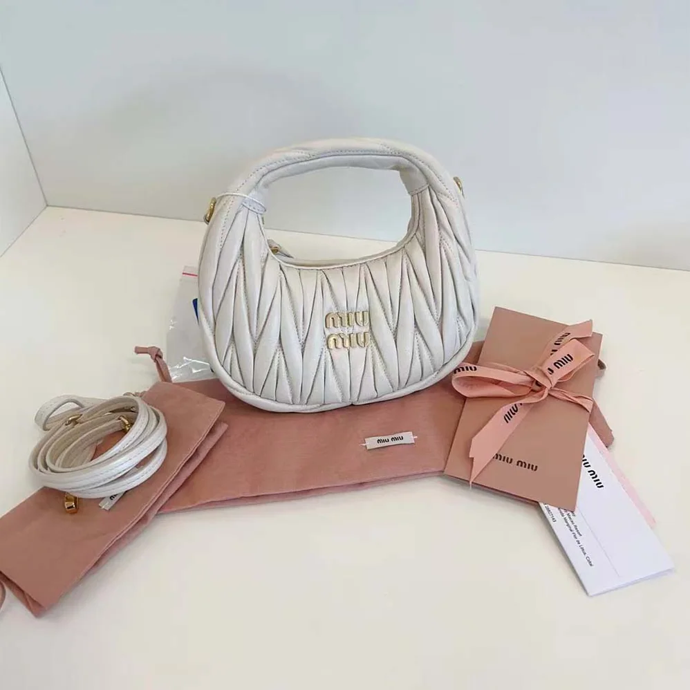 Miu Miu Wander Matelassé Nappa Leather Hobo Mini for Women in Bag Miu Miu Wander Matelassé Nappa Leather Hobo Mini for Women in Bag
