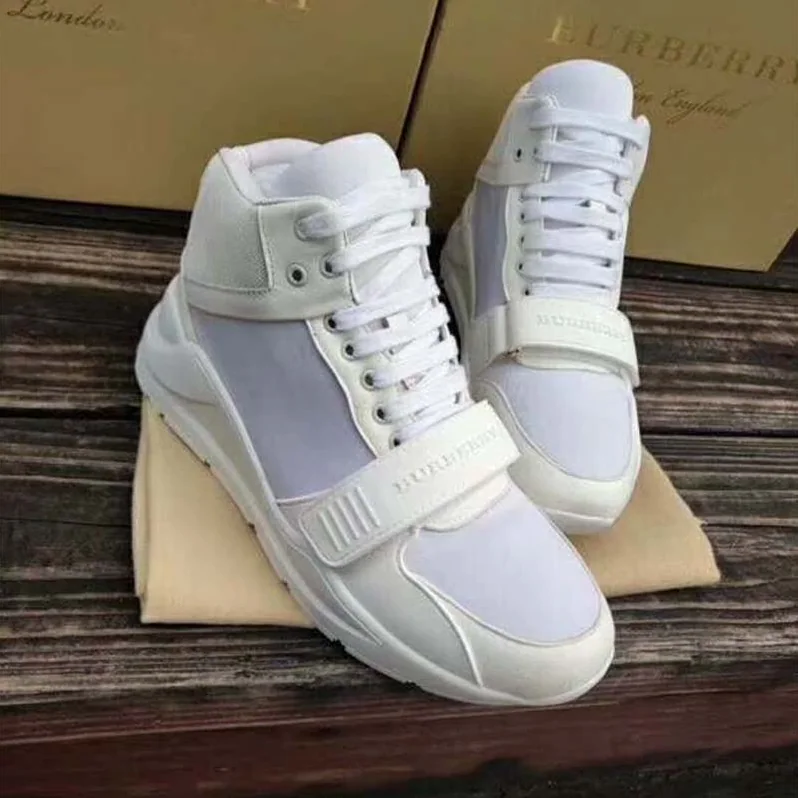 Burberry Shoes Suede and Neoprene High-top Sneakers for Women in White Burberry Shoes Suede and Neoprene High-top Sneakers for Women in White