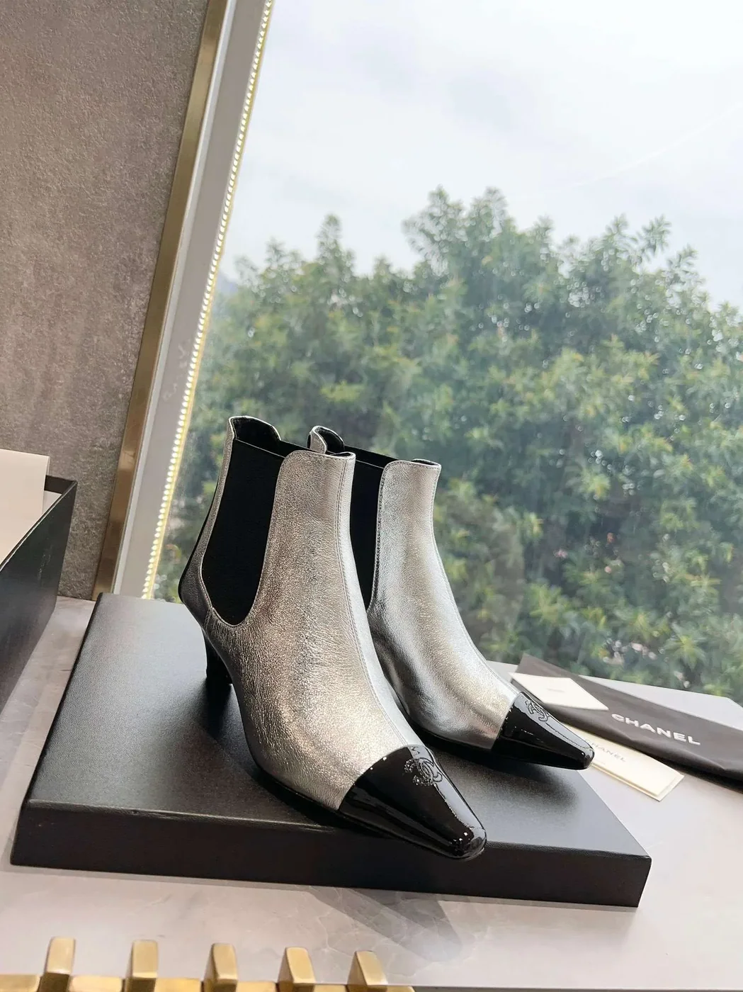 Chanel Martin Loafer Boot Silver Chanel Martin Loafer Boot Silver