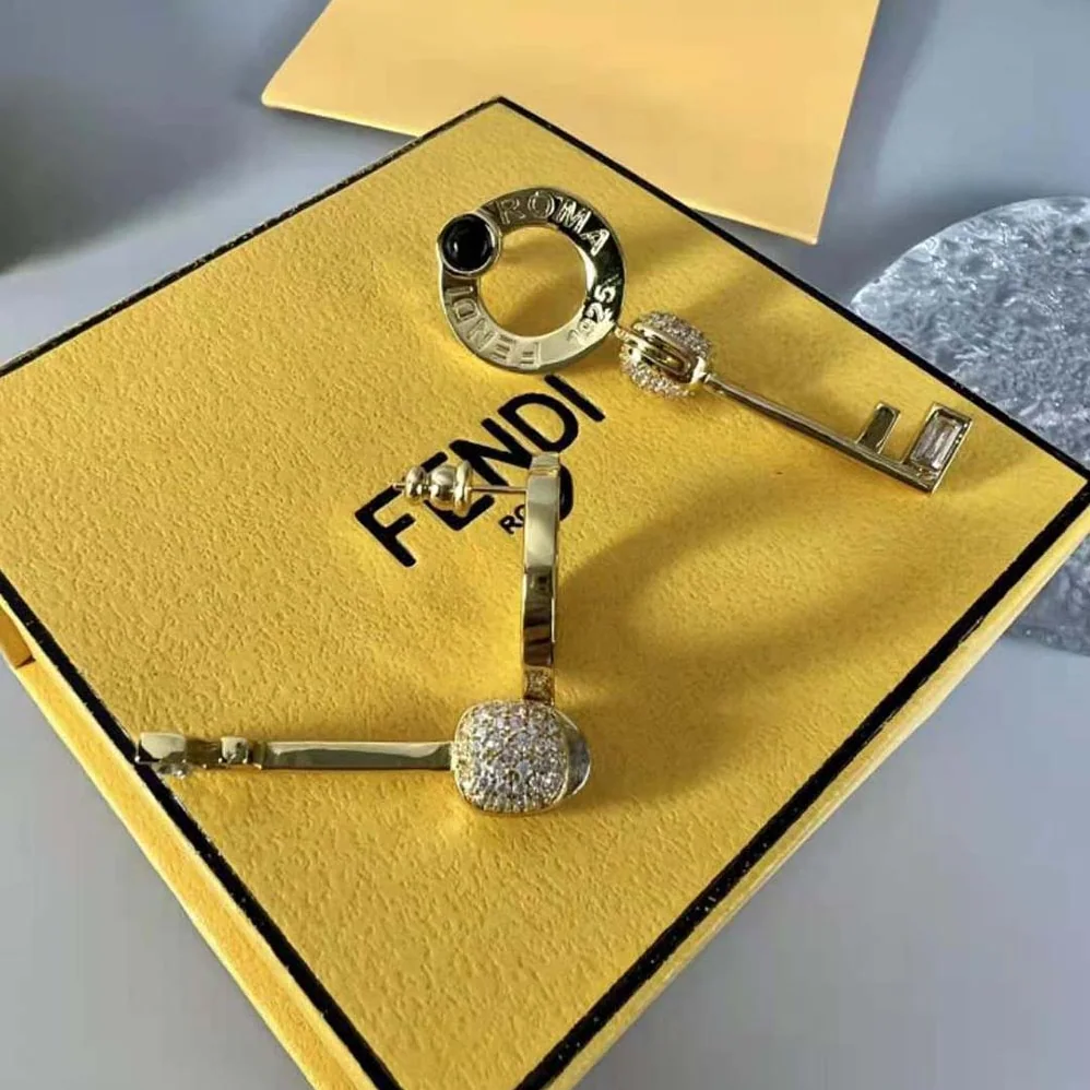 Fendi Master Key Earrings Gold for Women in Colored Earrings