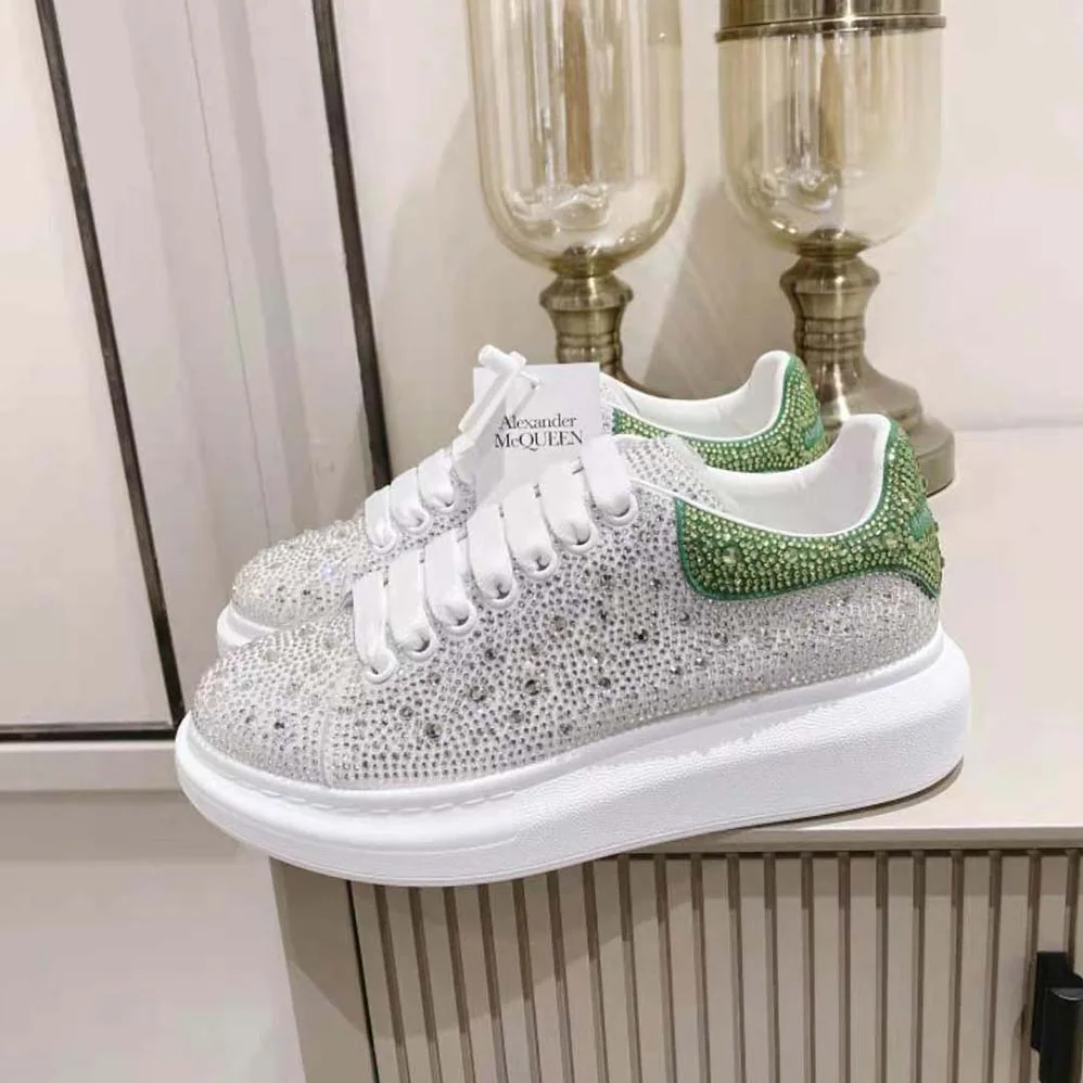 Alexander Mcqueen Oversized Sneaker in White for Women in Acid Green