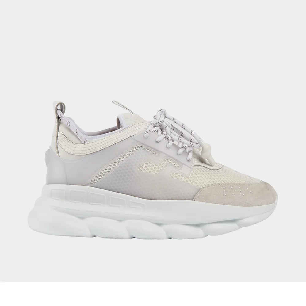 Versace Shoes Chain Reaction Sneakers for Unisex in White Versace Shoes Chain Reaction Sneakers for Unisex in White