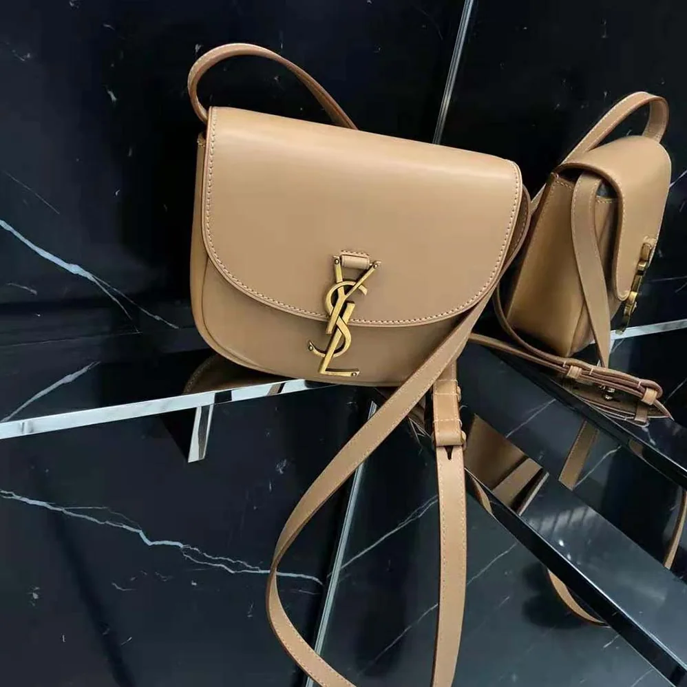 Saint Laurent YSL Kaia Small Satchel in Smooth Vintage Leather for Women in Brown
