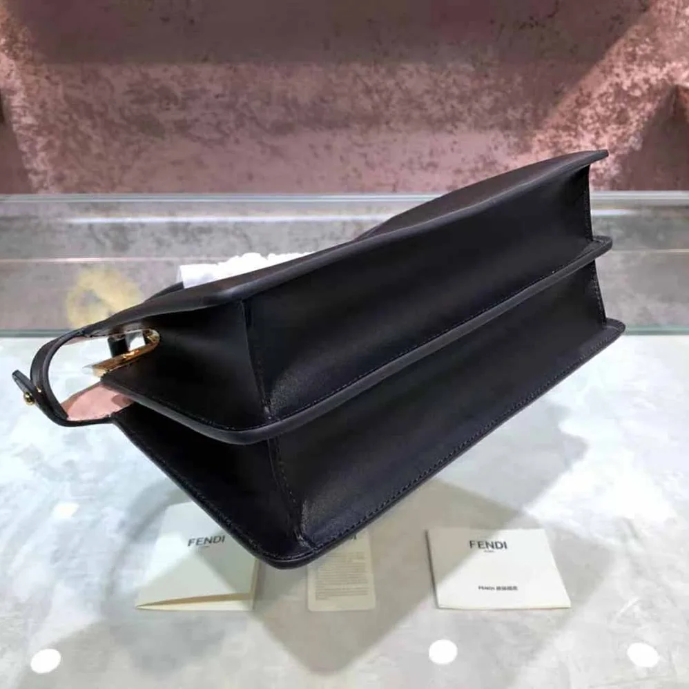 Fendi Peekaboo Iseeu East-West Leather Bag for Women in Black