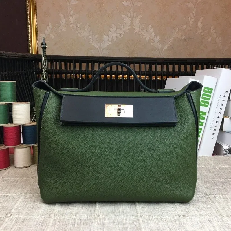 Hermes Clemence Swift Green Silver Hardware Hermes Clemence Swift Green Silver Hardware